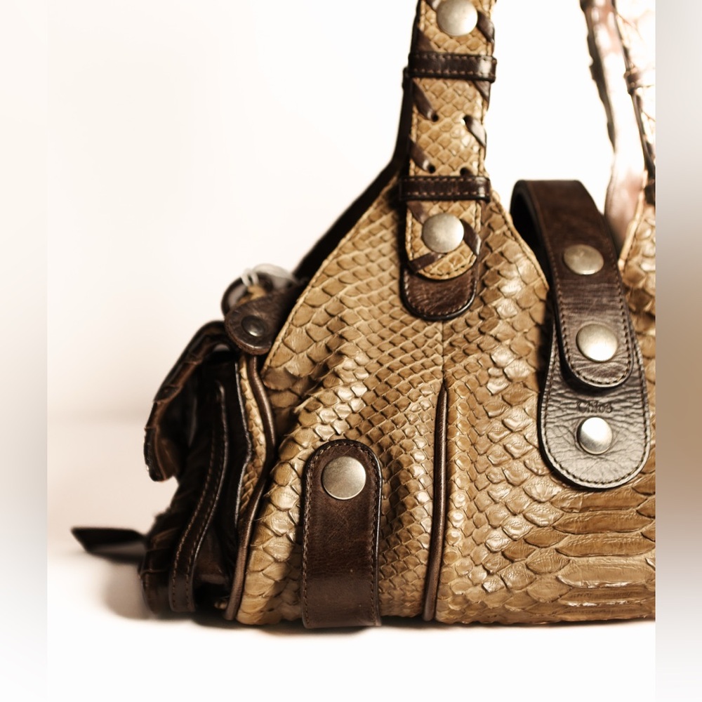 Chloe Python Silverado Snakeskin Shoulder Bag Han… - image 2